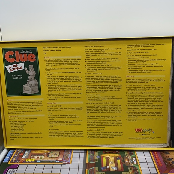 The Simpsons Clue Parker Brothers Detective Board Game - Picture 9 of 10